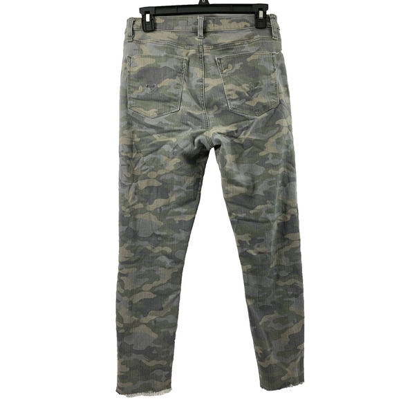 Hudson Camo Jeans Womens 28 Barbara Super Skinny Raw Hem Military Style - Picture 2 of 10